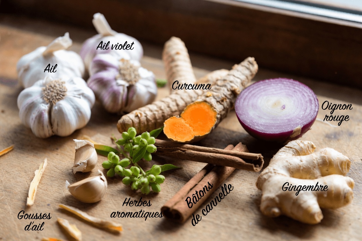 Découvrez ce mélange de thé facile à préparer pour le matin et après le dîner avec de l’ail, du curcuma, de l’oignon, du gingembre, de la cannelle et des feuilles de goyavier