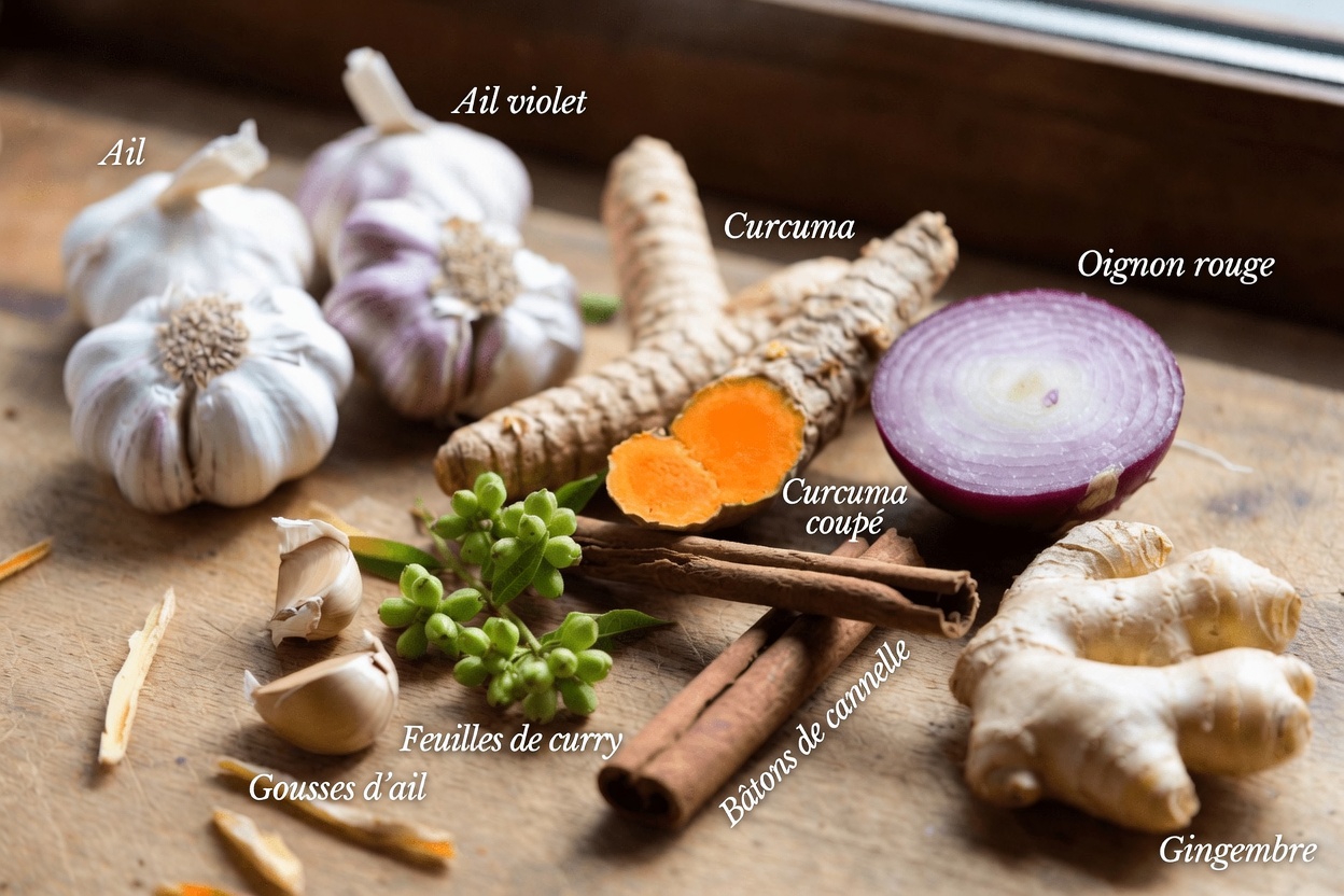Découvrez ce mélange de thé facile à préparer pour le matin et après le dîner, à base d’ail, de curcuma, d’oignon, de gingembre, de cannelle et de feuilles de goyave