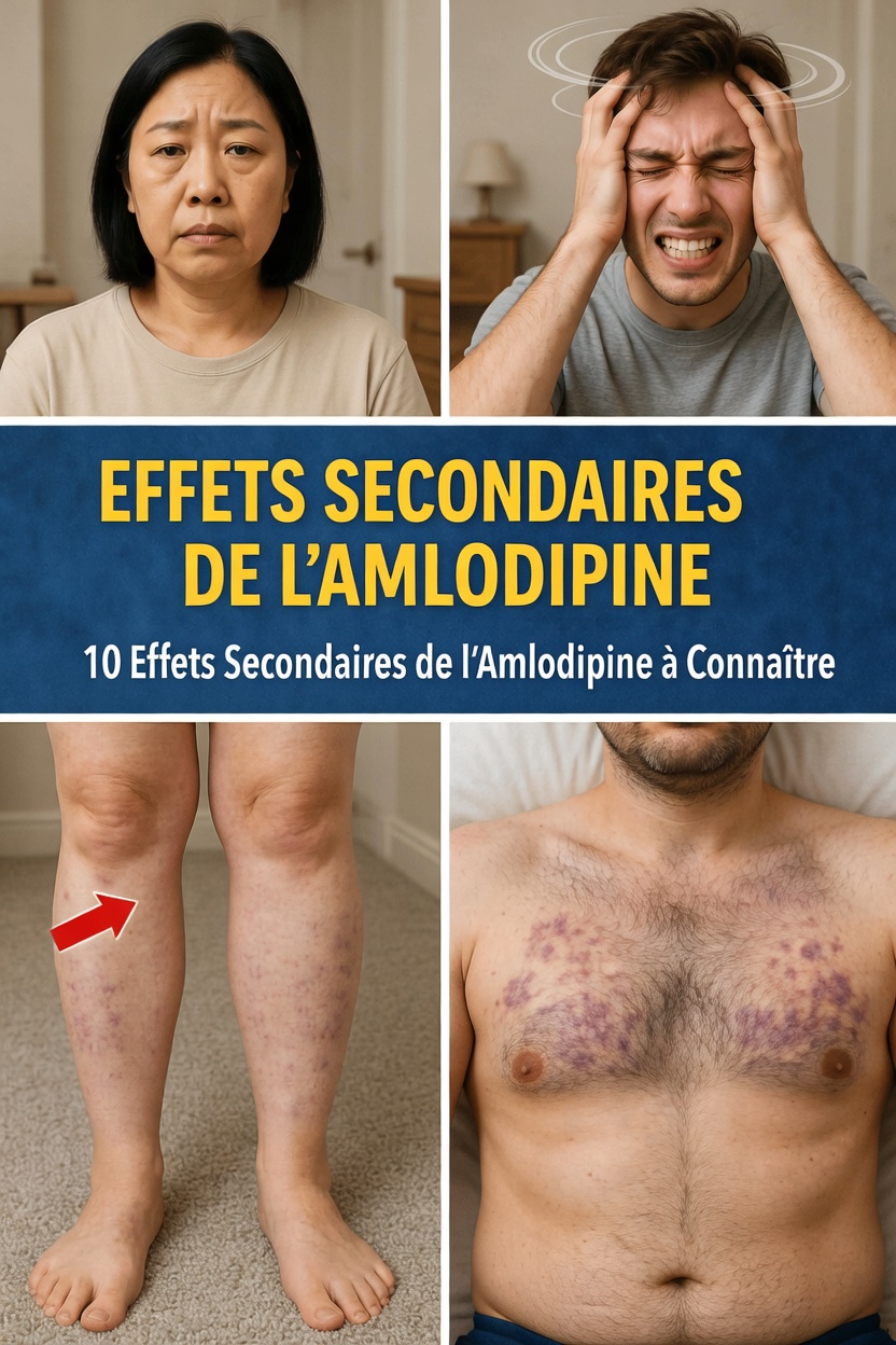 10 effets secondaires courants de l’amlodipine que vous devez connaître si vous prenez ce médicament populaire contre l’hypertension