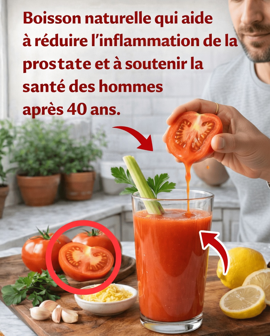 Apprenez à préparer une simple boisson naturelle à la tomate pour soutenir la santé de la prostate chez les hommes de plus de 40 ans