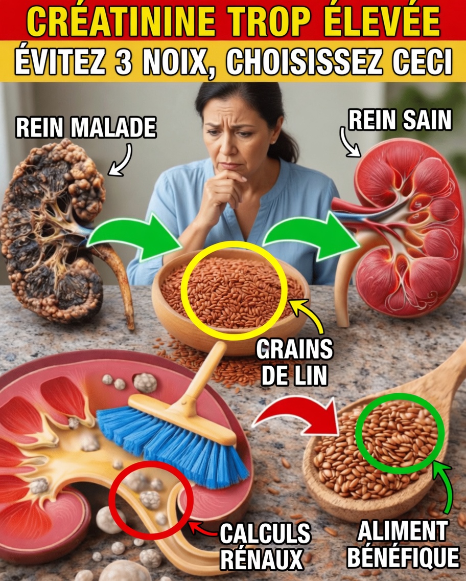 Créatinine trop élevée ? Évitez ces 3 fruits à coque dans votre alimentation et essayez plutôt les graines de lin pour votre bien-être au quotidien