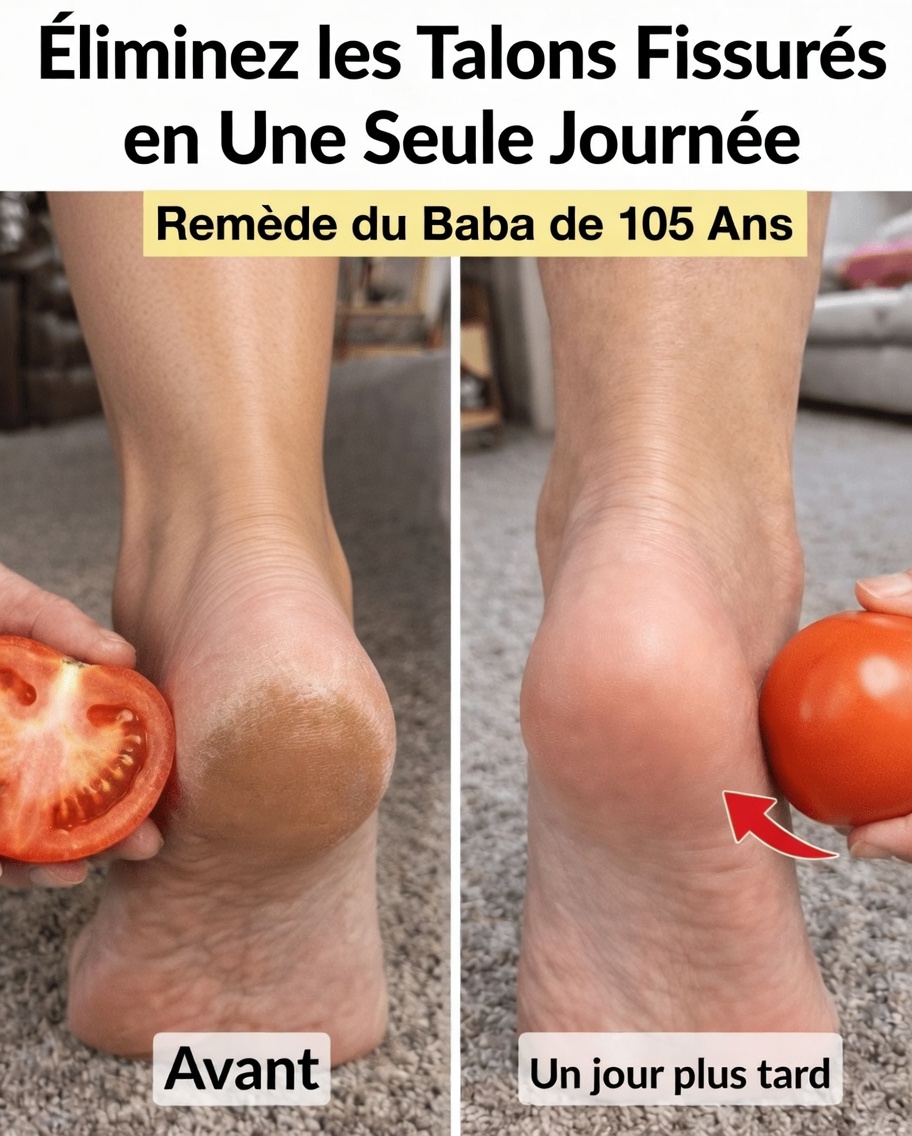 L’astuce nocturne de la tomate pour les talons fendillés : un rituel de cuisine qui pourrait laisser les pieds nettement plus doux au réveil