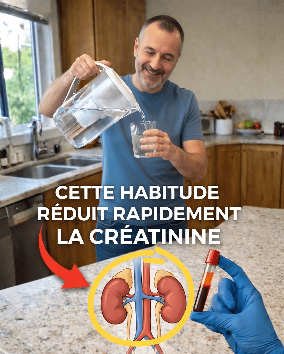 L’habitude quotidienne de boire suffisamment d’eau qui favorise des taux de créatinine sains et la fonction rénale