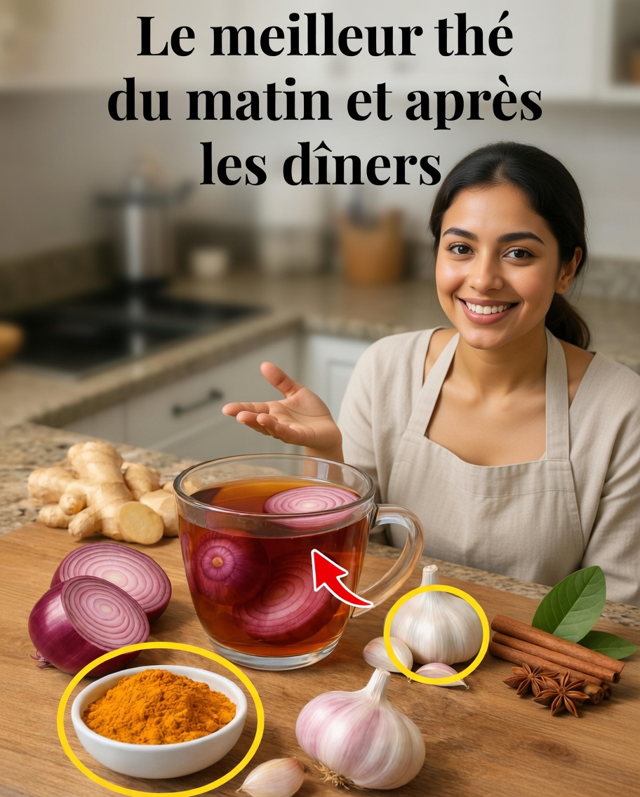 Découvrez cette simple recette de tisane aux herbes avec du gingembre, de la cannelle, de l’oignon, de l’ail, du curcuma et des feuilles de goyavier pour le matin et le soir