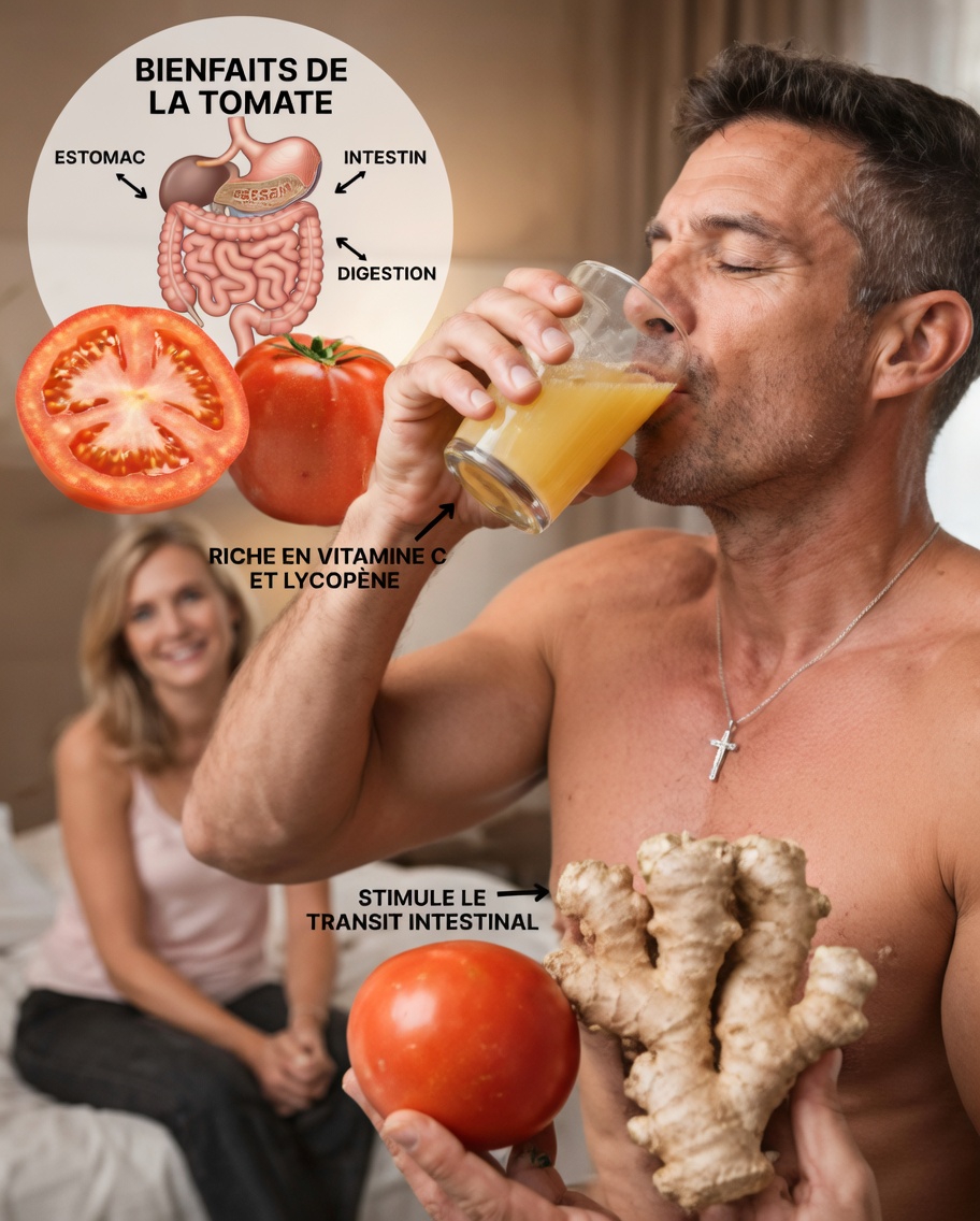 Tonique énergétique 100 % naturel : restez fort pendant 8 heures d’affilée grâce à ce boost au gingembre et à la tomate