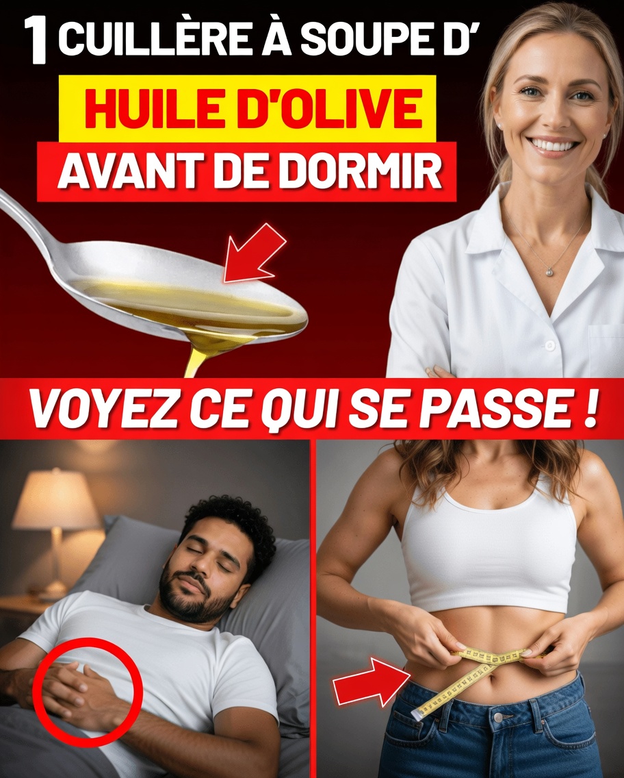 Avez-vous essayé de prendre 1 cuillère à soupe d’huile d’olive avant de vous coucher pour votre bien-être quotidien ?