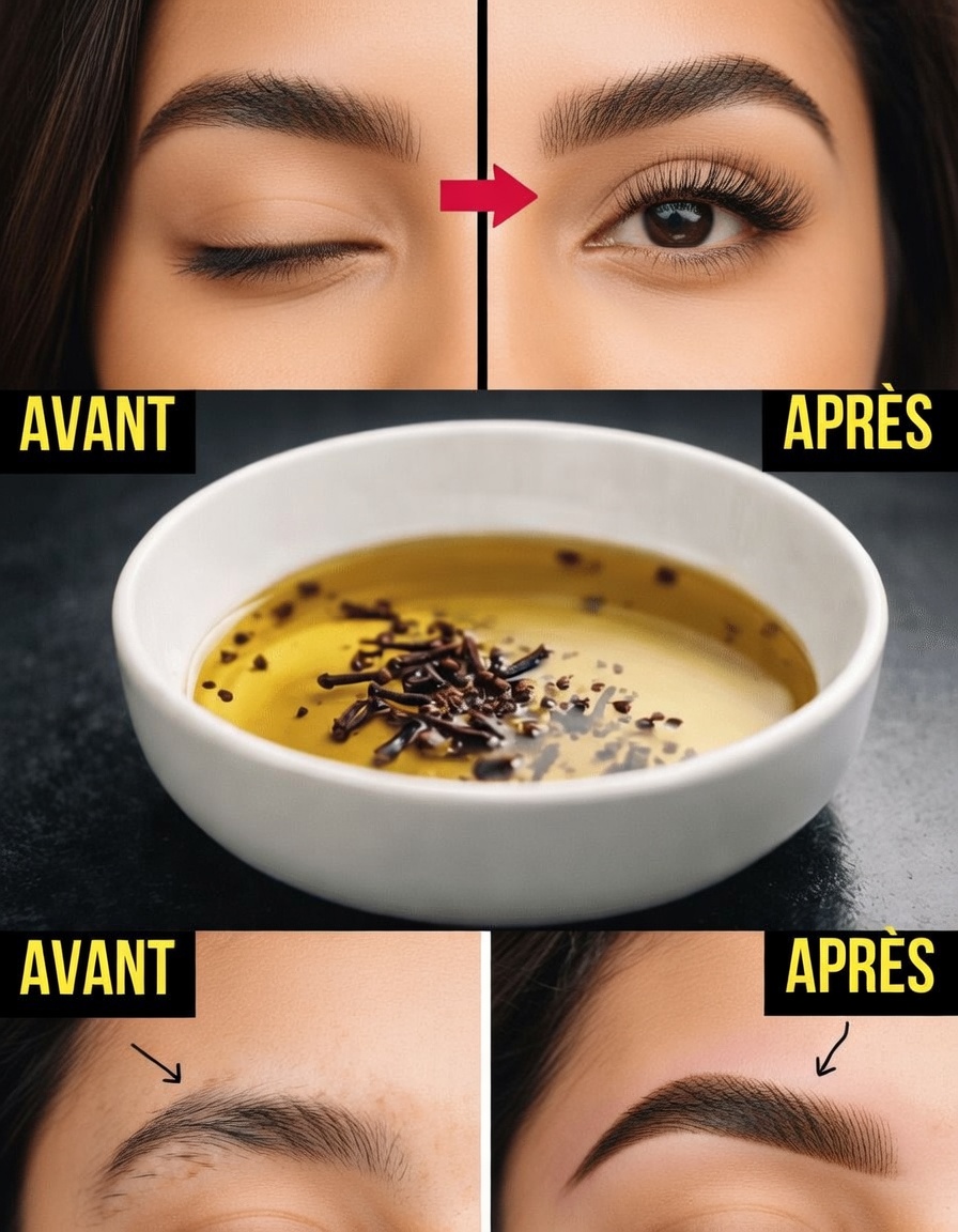 Le secret beauté à base de 3 huiles de clou de girofle qui épaissit les sourcils, densifie les cils et renforce les cheveux en 21 jours