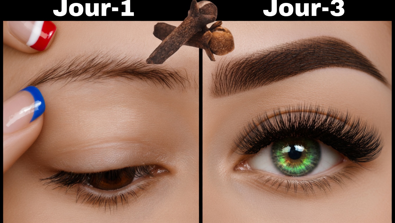 Le secret beauté à base de 3 huiles de clou de girofle qui épaissit les sourcils, densifie les cils et renforce les cheveux en 21 jours