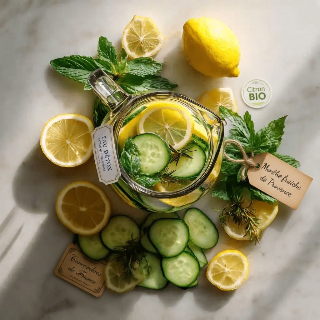 14 raisons de boire chaque jour de l’eau au concombre, gingembre, menthe et citron