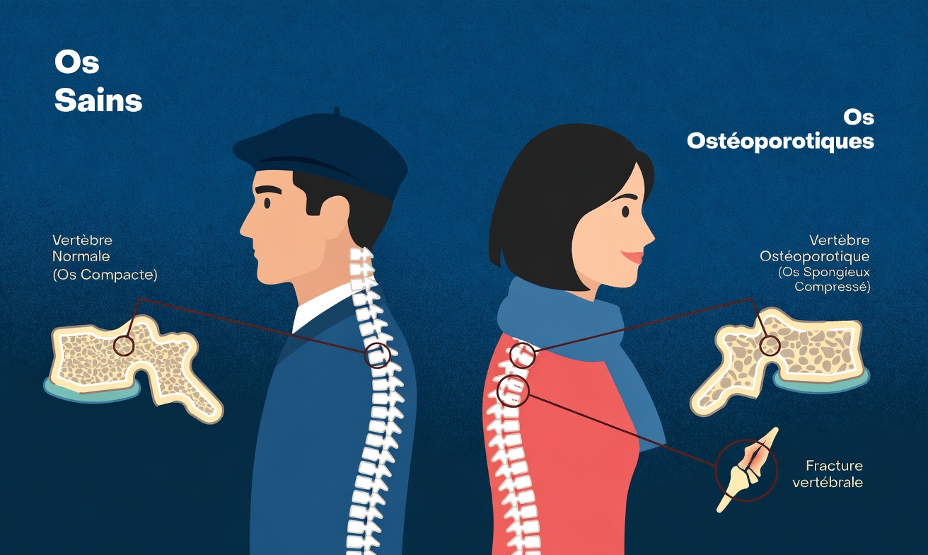 Colonne vertébrale en bonne santé vs ostéoporose : des habitudes quotidiennes simples pour des os solides et une meilleure posture