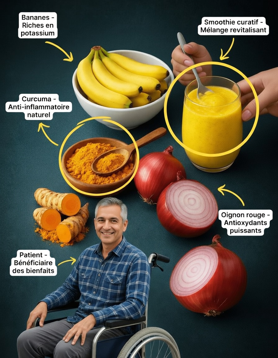 Un remède naturel contre les douleurs articulaires et osseuses : banane, oignon et curcuma