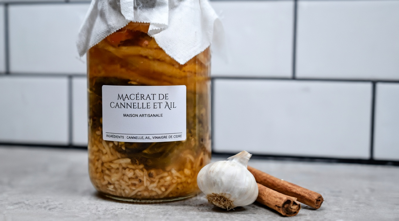 Shots de tonique maître tout-en-un Fire Cider avec mère de vinaigre de cidre de pomme, cannelle, clou de girofle, citron, gingembre, curcuma, poivre de Cayenne et miel