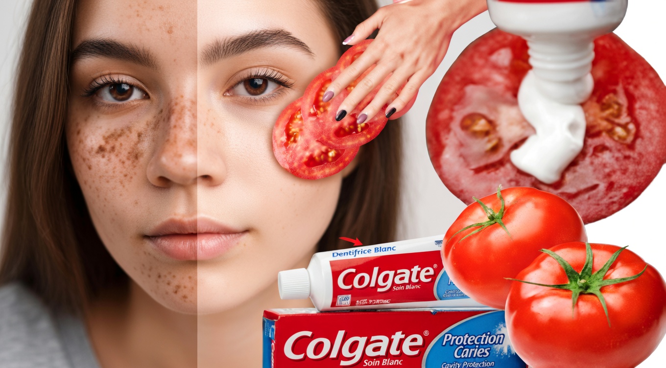 Obtenez une peau parfaite naturellement : le masque visage au dentifrice et à la tomate qui cible les pores dilatés, les taches sombres et les poils indésirables