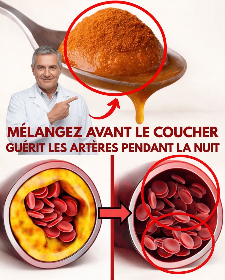 Mélangez ces 3 ingrédients avant de vous coucher – cela guérit les artères pendant votre sommeil