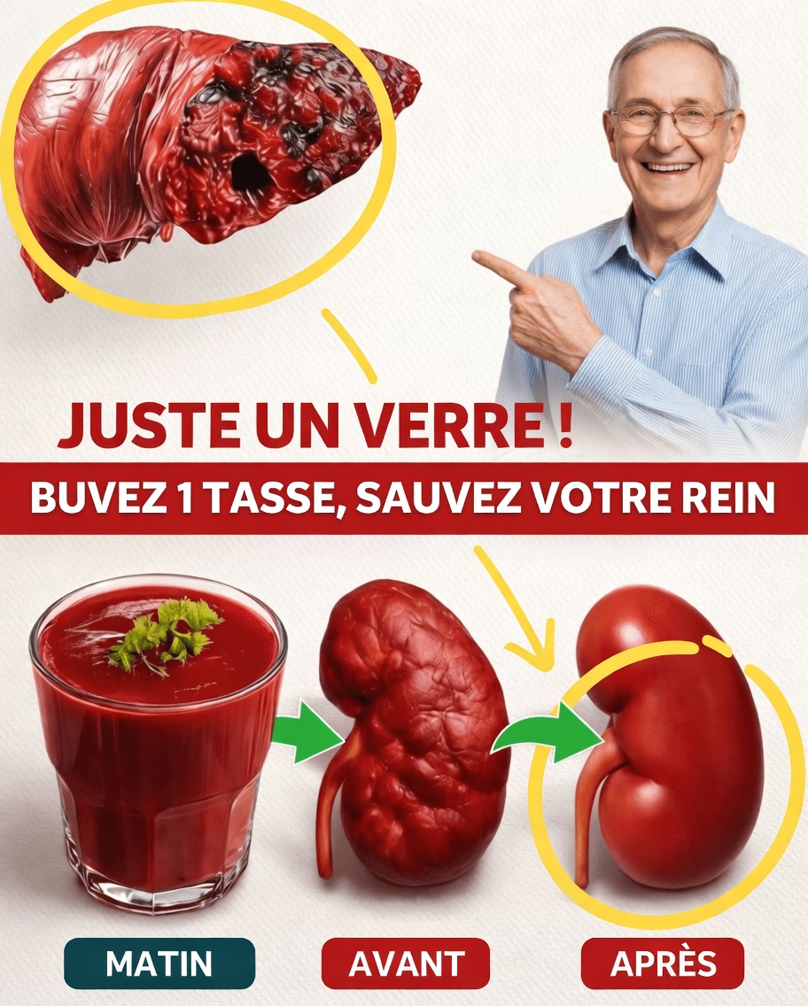 SENIORS : Cela inverse les lésions rénales en un seul verre