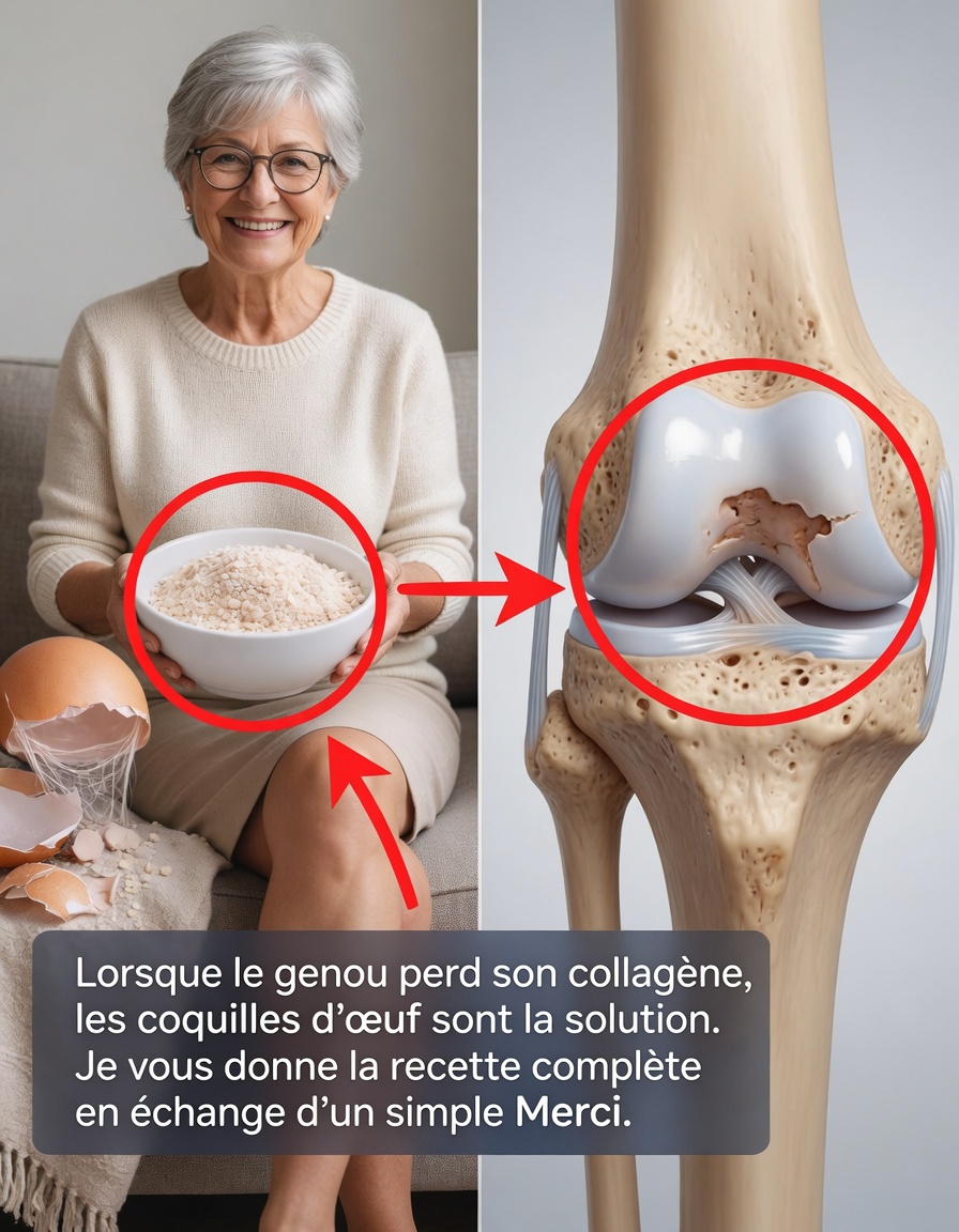 Quand votre genou perd du collagène, les coquilles d’œufs sont une bouée de sauvetage. Recette dans le premier commentaire.