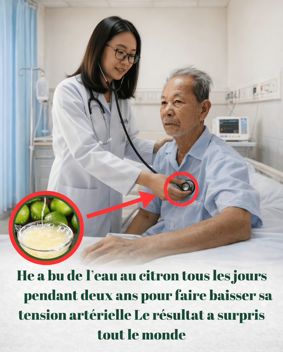 Un homme de 70 ans boit de l’eau au citron pour traiter l’hypertension artérielle depuis 2 ans