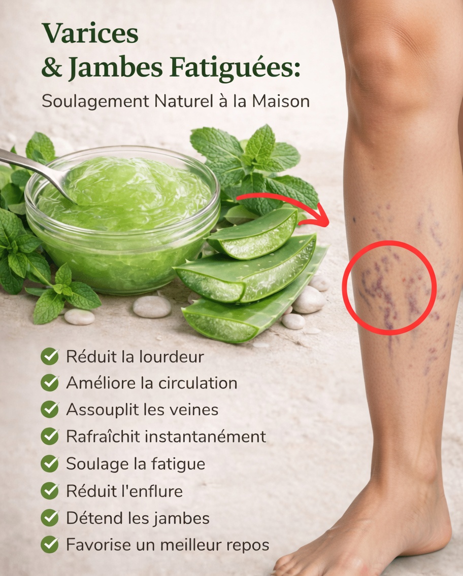 Gel d’aloe vera maison pour les jambes fatiguées et les varices : un soulagement naturel à préparer chez soi