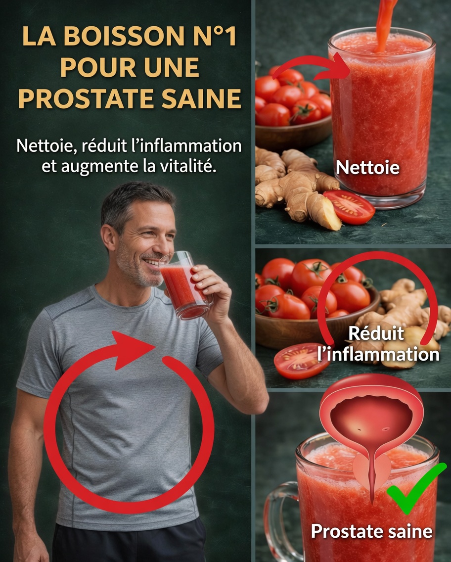 Boisson naturelle à l’ail, à la tomate et au curcuma pour les hommes de plus de 40 ans : soutien quotidien simple pour le bien-être de la prostate