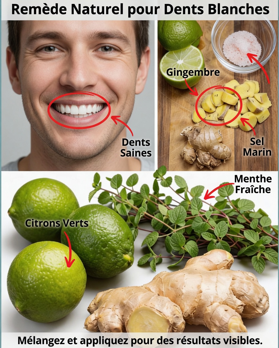 Blanchissez vos dents instantanément avec cette astuce au gingembre et au sel en 2 minutes. Voici comment