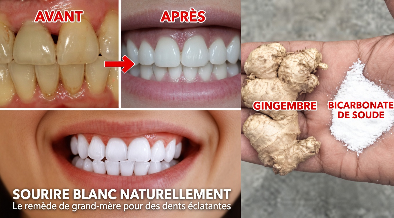 Blanchissez vos dents instantanément avec cette astuce au gingembre et au sel en 2 minutes. Voici comment