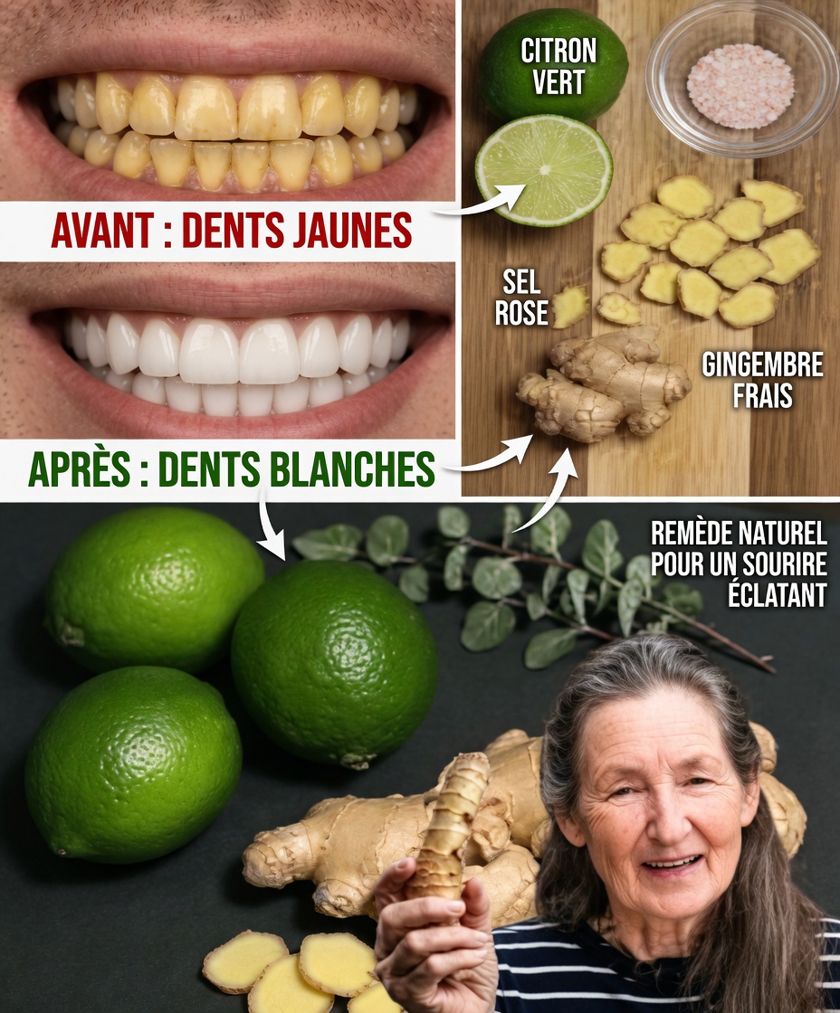 Blanchissez vos dents instantanément avec cette astuce au gingembre et au sel en 2 minutes. Voici comment