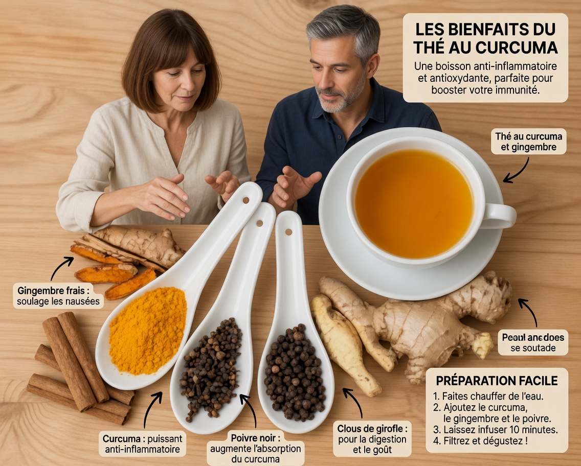 Thé aux aiguilles de pin, au curcuma et à la cannelle – une boisson naturelle pour soutenir l’équilibre d’une glycémie saine