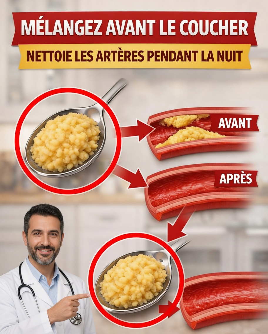 Mélangez ces 3 ingrédients du placard avant de vous coucher — vos artères pourraient vous remercier au réveil