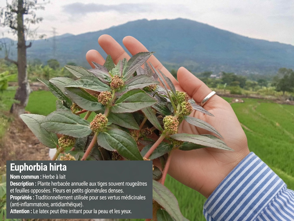 Cette plante Euphorbia hirta améliore naturellement la vue — voyez la différence