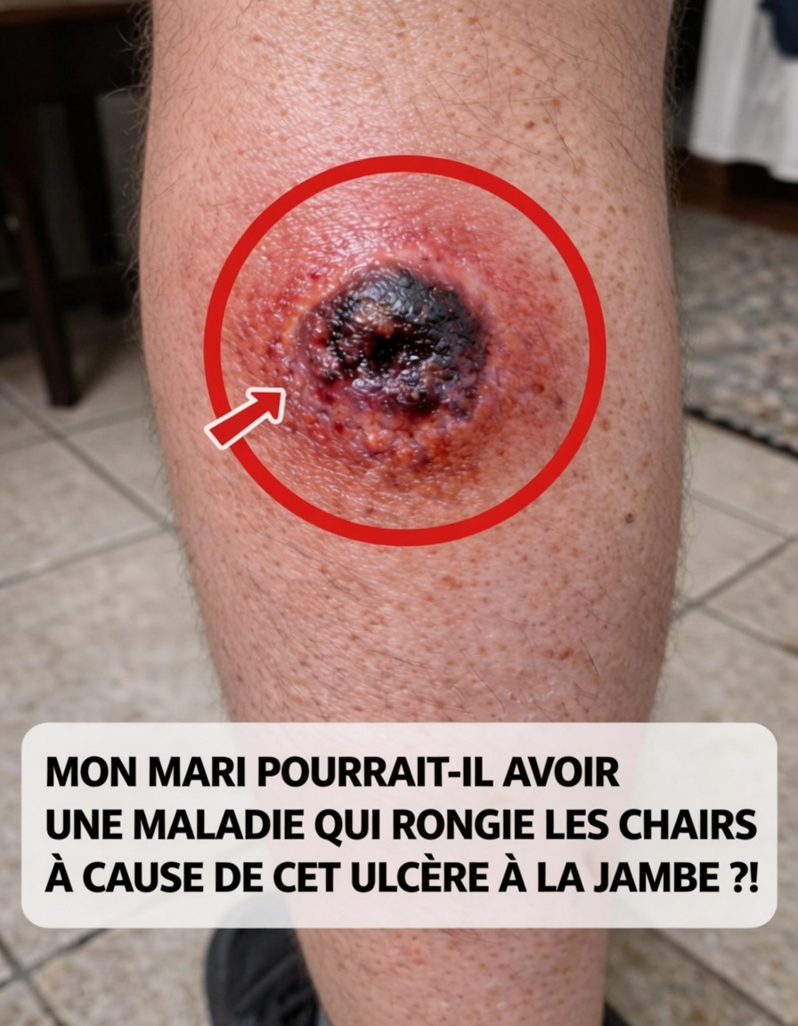 Plaie douloureuse avec un centre sombre sur le mollet : un avertissement cutané à ne pas ignorer