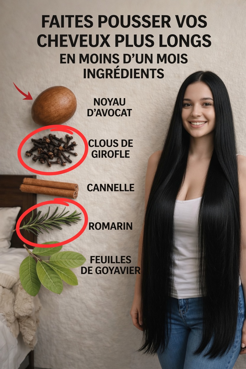 Tonique maison pour la pousse des cheveux : faites pousser vos cheveux plus vite avec un noyau d’avocat, des clous de girofle, de la cannelle, du romarin et des feuilles de goyavier