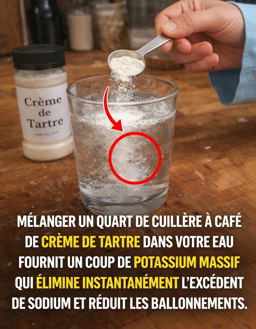 Découvrez comment l’ajout d’une pincée de crème de tartre dans l’eau peut augmenter naturellement votre apport quotidien en potassium