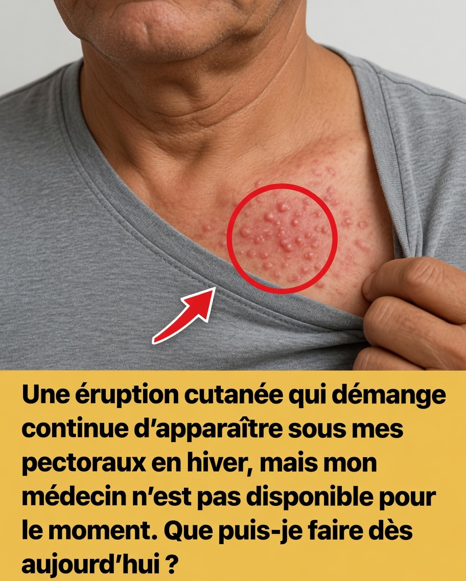 Que faire en cas d’éruption cutanée prurigineuse sous les seins cet hiver lorsque votre médecin n’est pas disponible