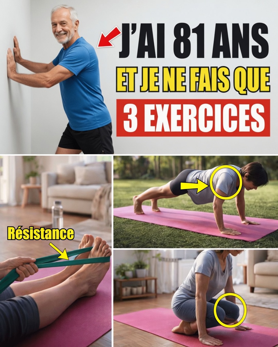 Après 60 ans ? Faites CES 3 exercices chaque jour pendant 7 minutes et restez fort, équilibré et sans douleur jusqu’à 90 ans