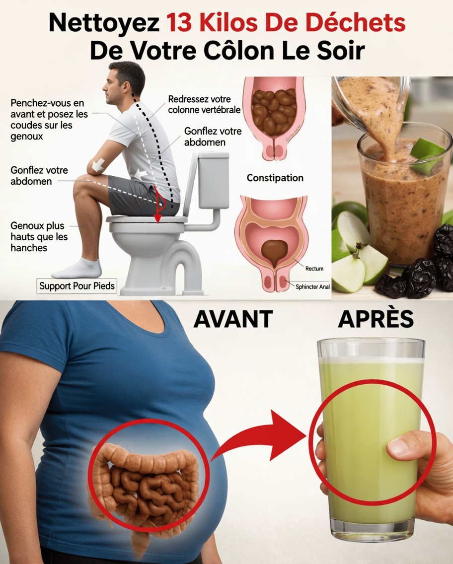 Buvez ceci ce soir pour éliminer en douceur les anciens déchets intestinaux – un seul verre peut suffire