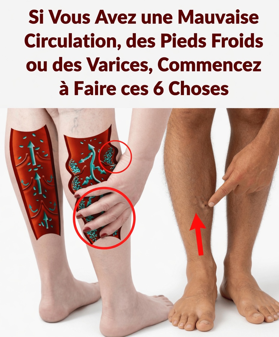 Si vous avez une mauvaise circulation, les pieds froids ou des varices, commencez à faire ces 6 choses