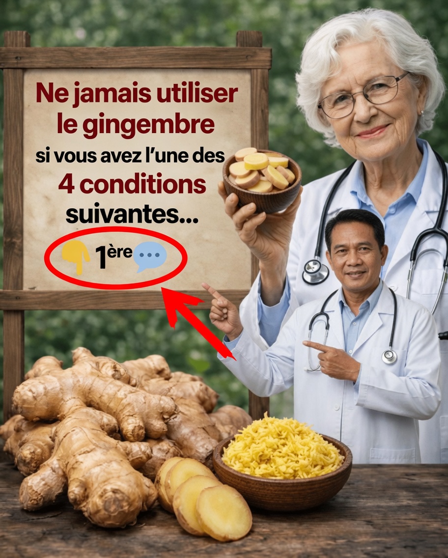 Le gingembre est sain pour la plupart des gens — mais pas pour tout le monde. Découvrez la liste des 4 affections + l’explication du médecin en 1er