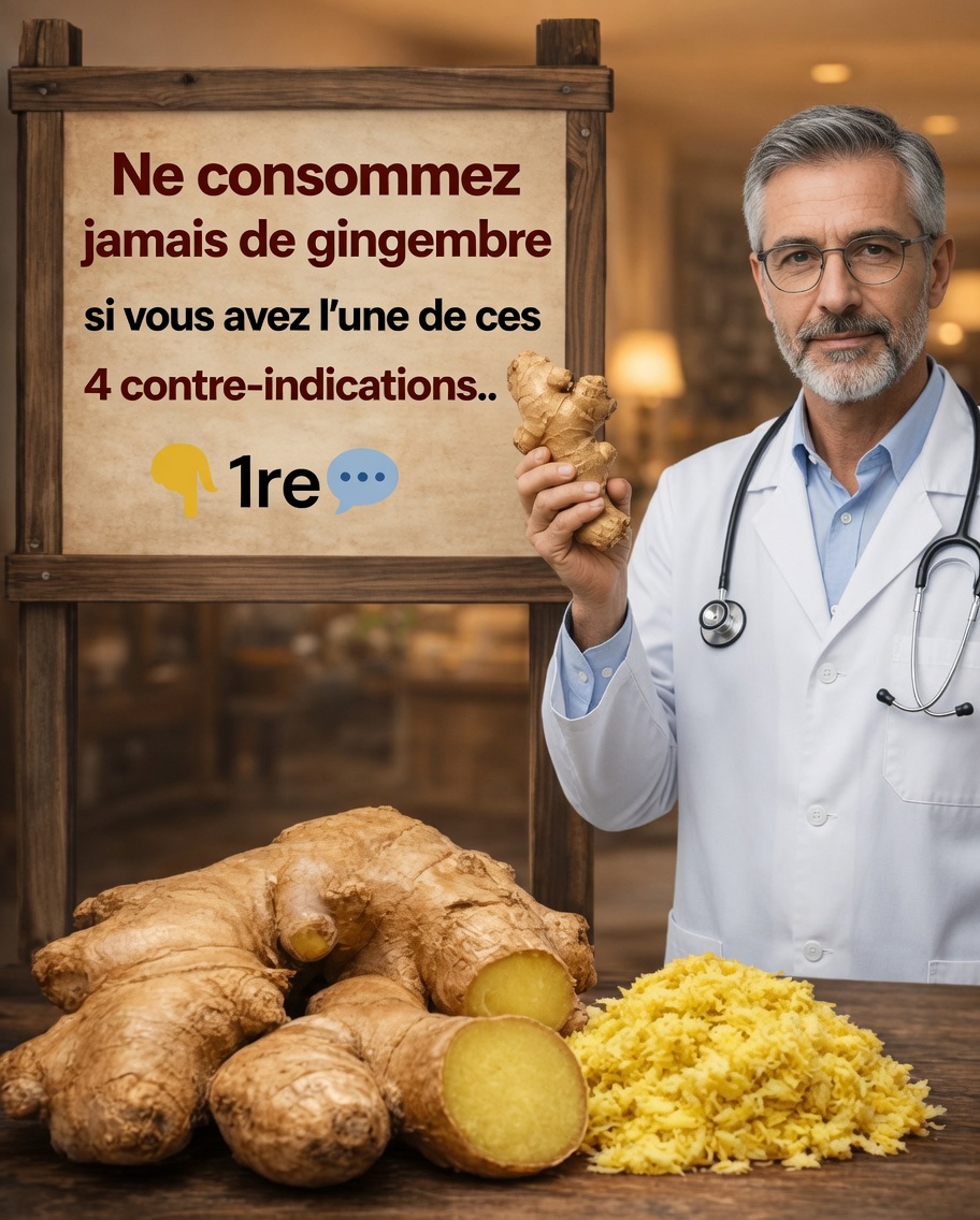 Le gingembre est sain pour la plupart des gens — mais pas pour tout le monde. Découvrez la liste des 4 affections + l’explication du médecin en 1er