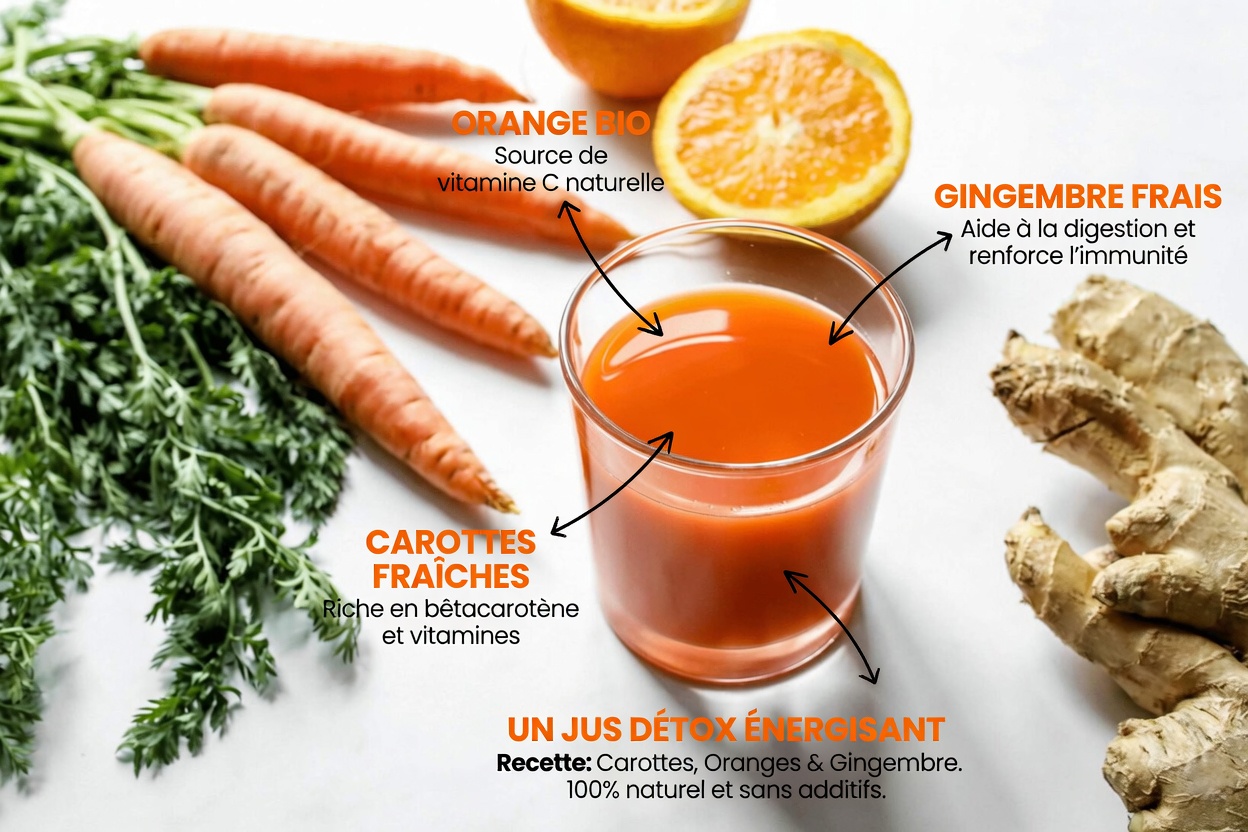 La surprenante boisson à base de pomme de terre, de gingembre et de carotte offre un moyen simple et naturel de soutenir des niveaux d’énergie stables tout au long de la journée.