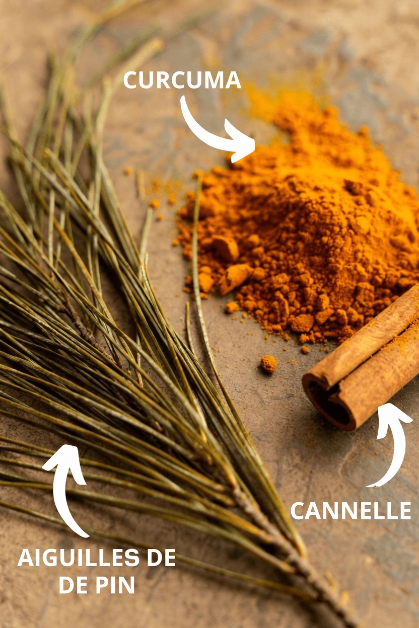 Découvrez comment préparer une tisane d’aiguilles de pin, de curcuma et de cannelle pour soutenir naturellement un équilibre sain de la glycémie