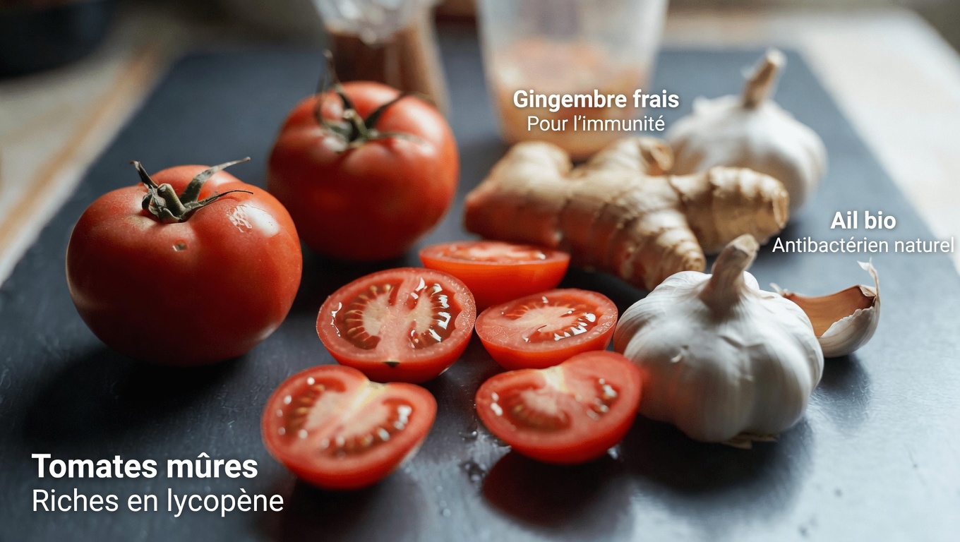 Boisson à la tomate, au gingembre et à l’ail : une simple habitude matinale pour le bien-être au quotidien