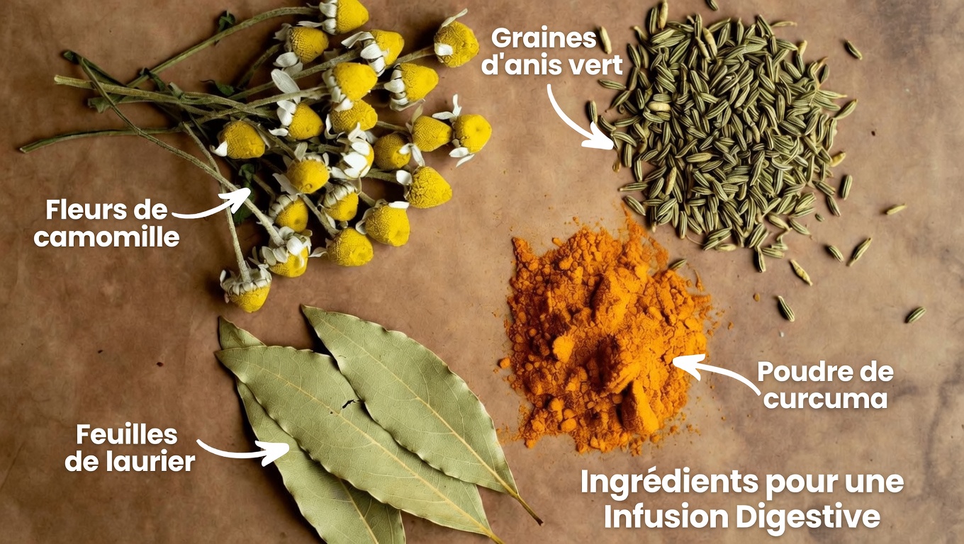 Explorer les bienfaits potentiels d’un mélange de tisane à la camomille, au curcuma, au fenouil et au laurier