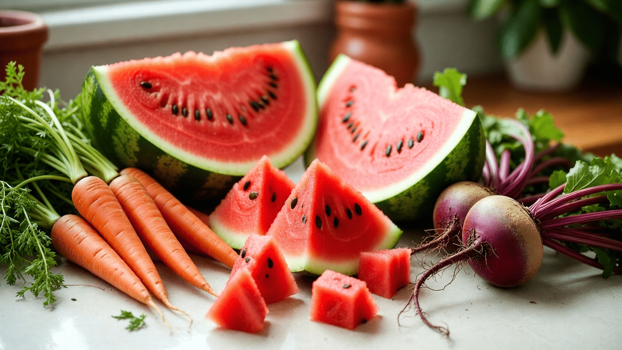 Jus rafraîchissant de pastèque, carotte, betterave et gingembre : une recette maison riche en nutriments et ses bienfaits potentiels pour le bien-être