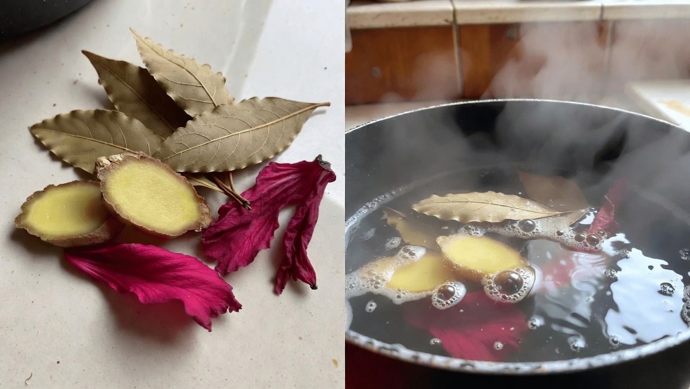 Découvrez la boisson aux herbes rafraîchissante au gingembre, aux feuilles de laurier et à l’hibiscus : un rituel quotidien simple pour explorer le bien-être