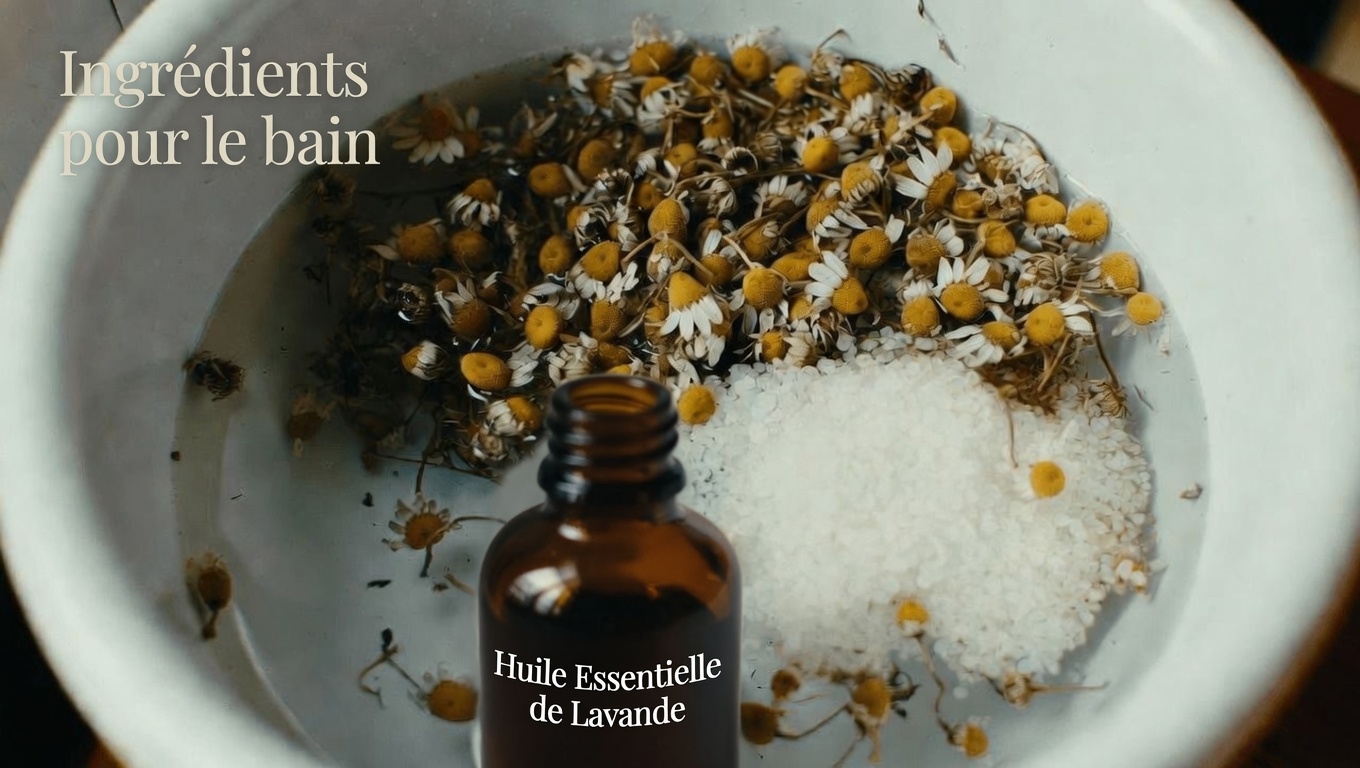 Découvrez un simple bain de pieds du soir au sel, à la camomille et au vinaigre de cidre de pomme pour le confort des pieds