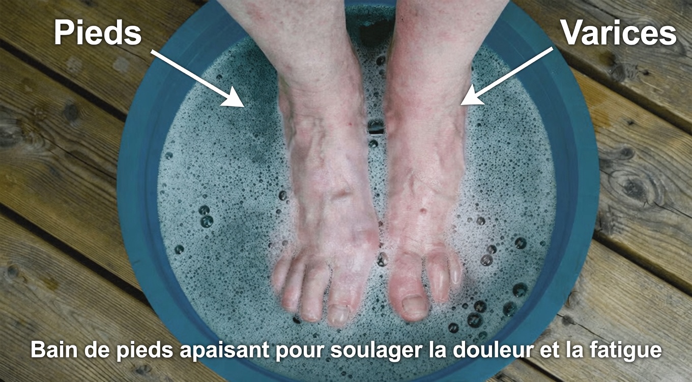 Découvrez un simple bain de pieds du soir au sel, à la camomille et au vinaigre de cidre de pomme pour le confort des pieds