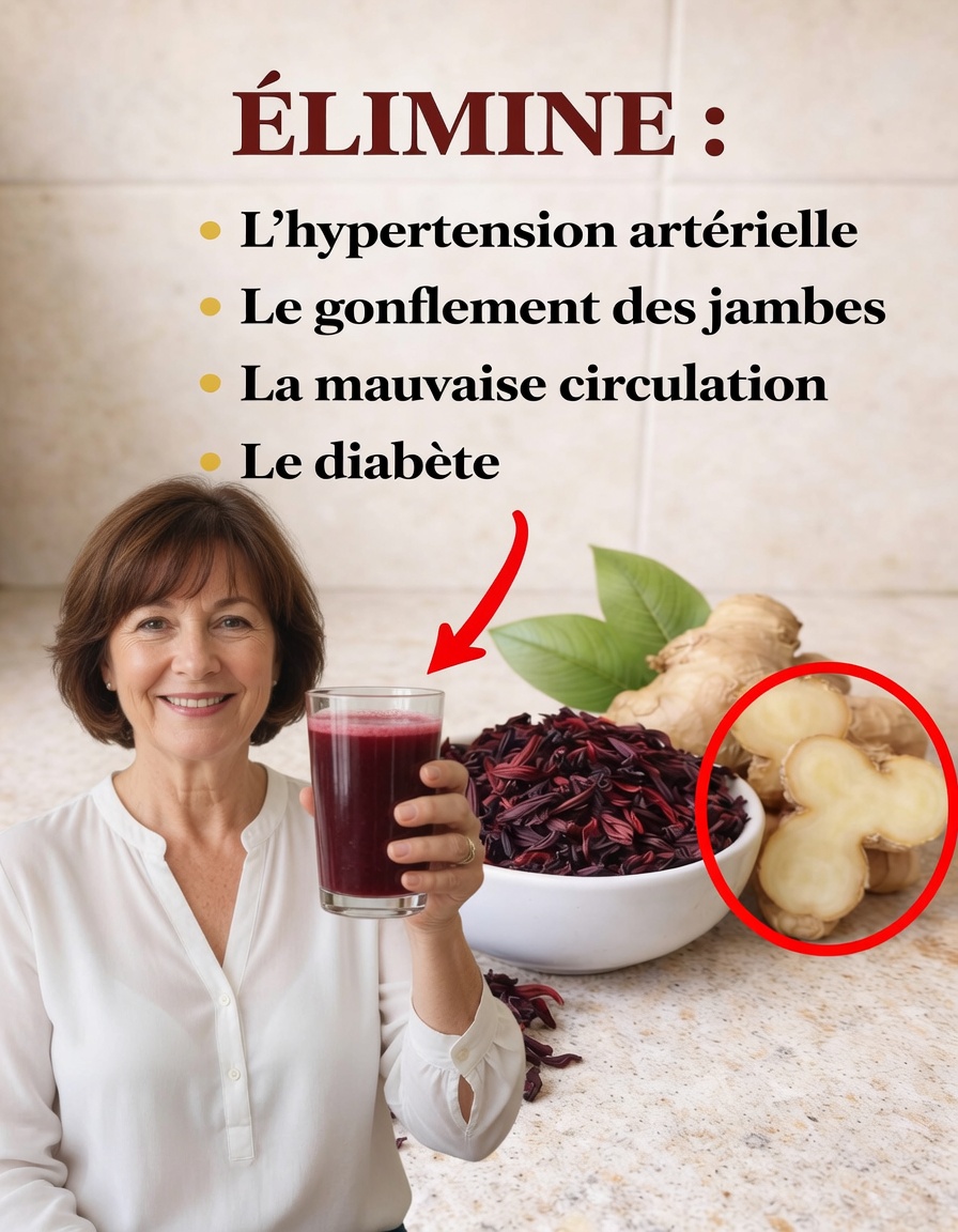 Une délicieuse boisson quotidienne qui pourrait favoriser la santé cardiaque, l’équilibre de la glycémie et la circulation : découvrez la tisane d’hibiscus et de gingembre