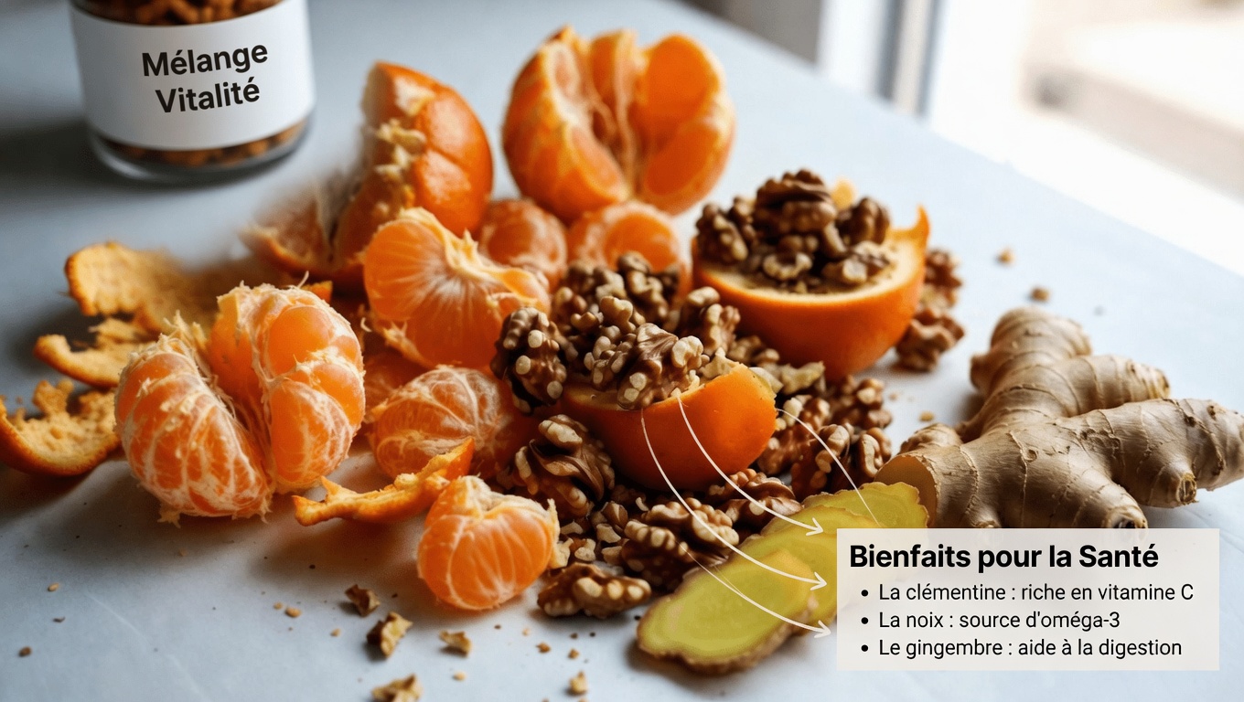 Méthodes naturelles pour soutenir la santé des reins, du foie et des poumons avec la mandarine, les noix et le gingembre