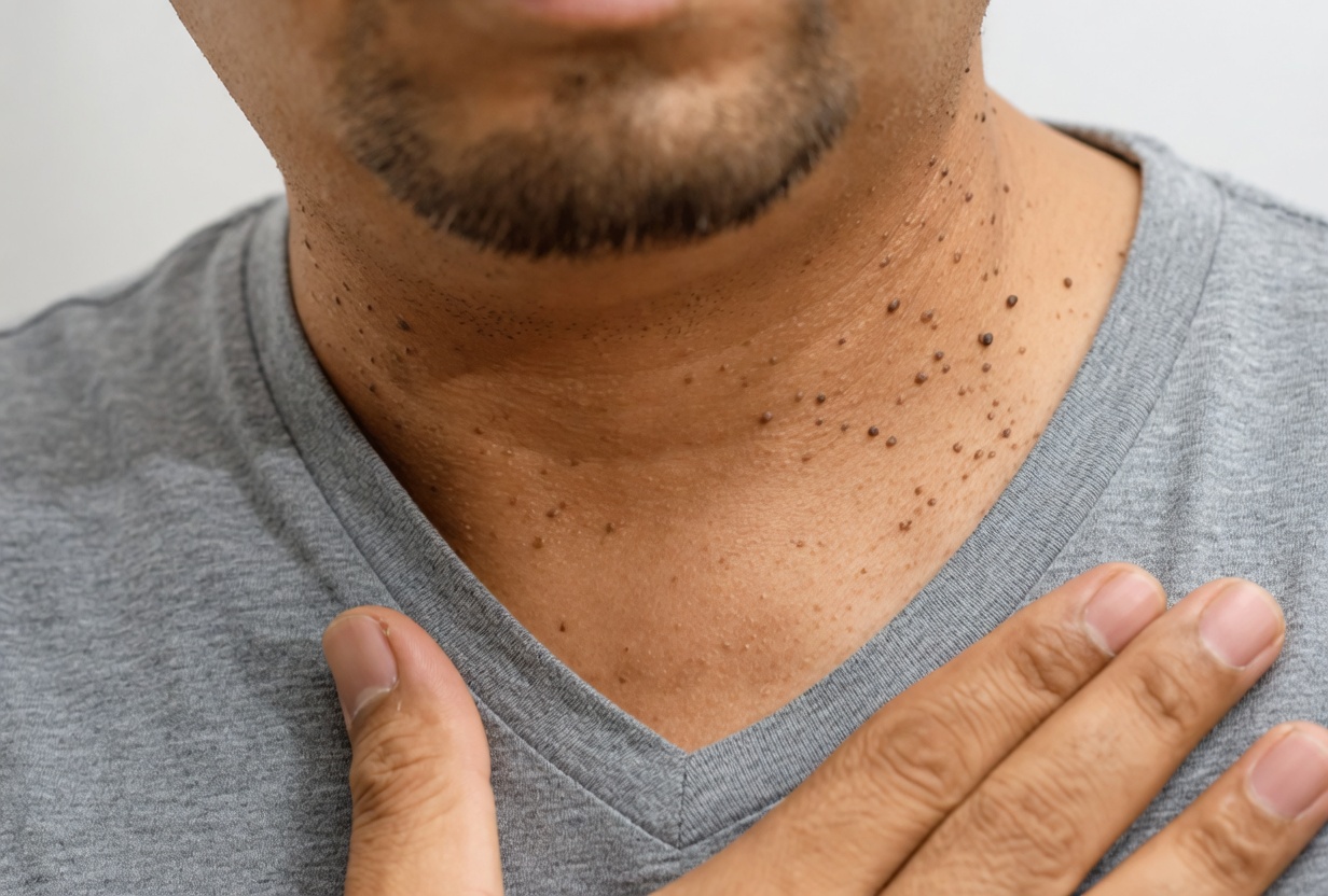 Que sont ces bosses sombres et cireuses sur le cou de grand-père — et pourquoi démangent-elles ?