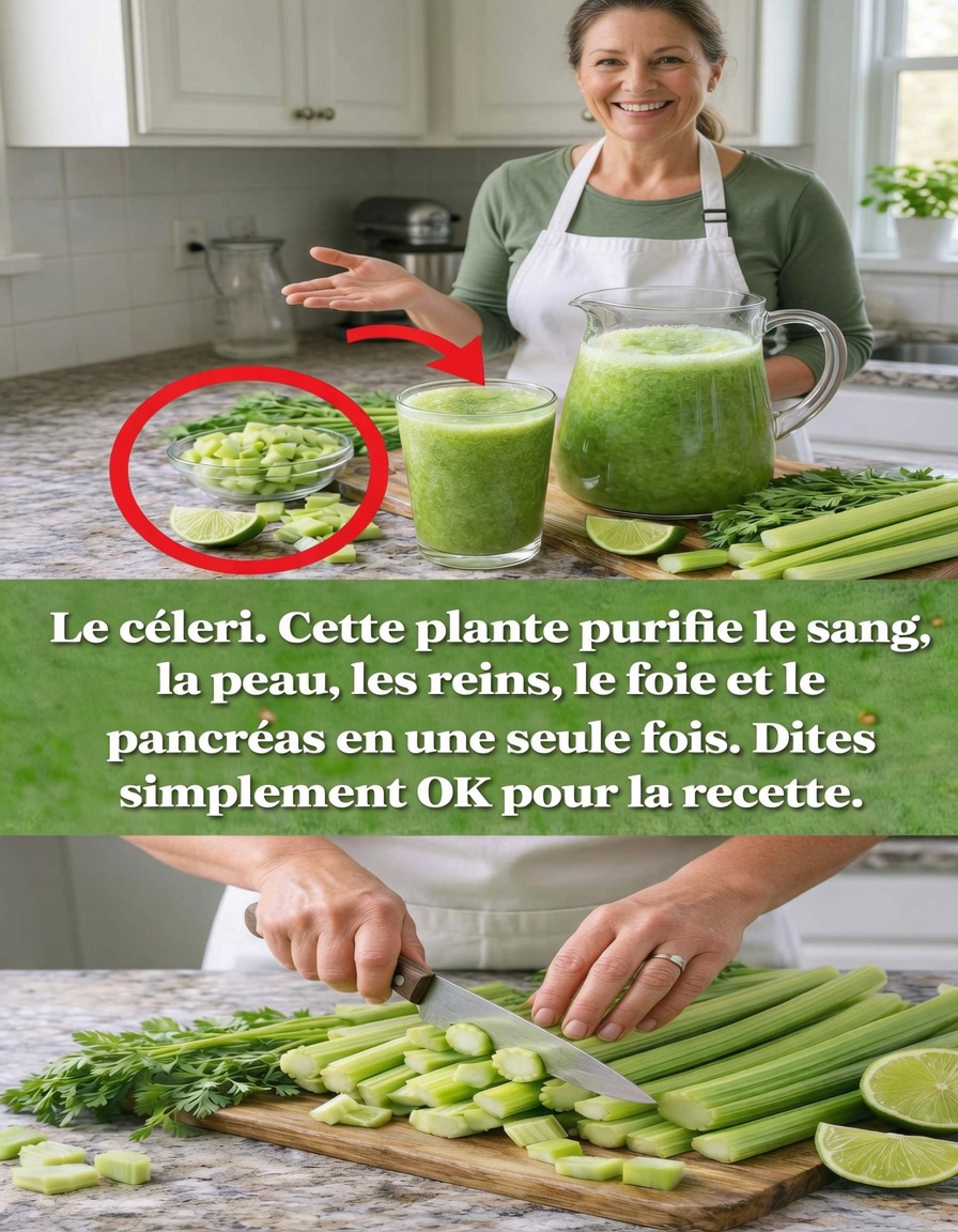 Rafraîchissez votre journée avec un jus vert au céleri, au persil et au citron vert : un simple rituel matinal pour se sentir plus léger